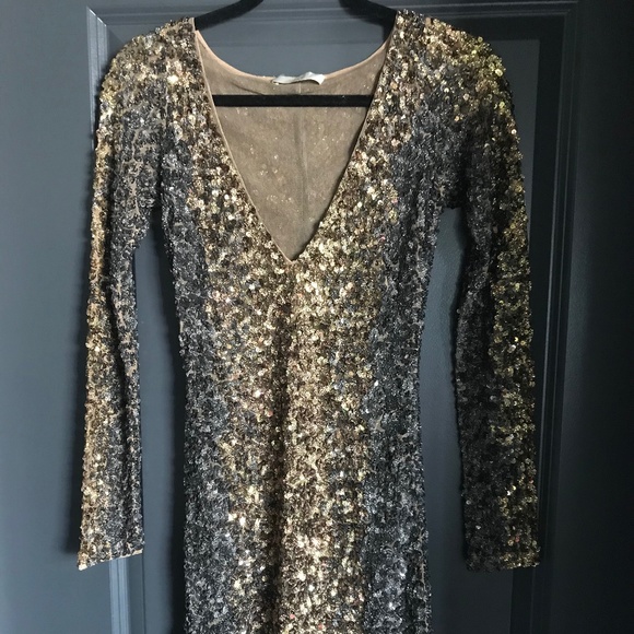 Amen Couture Metallic Sequin Mini Dress 